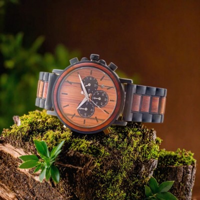 Custom Engraved Wood Watch: Perfect Father's Day, Anniversary, or Boyfriend Birthday Gift!